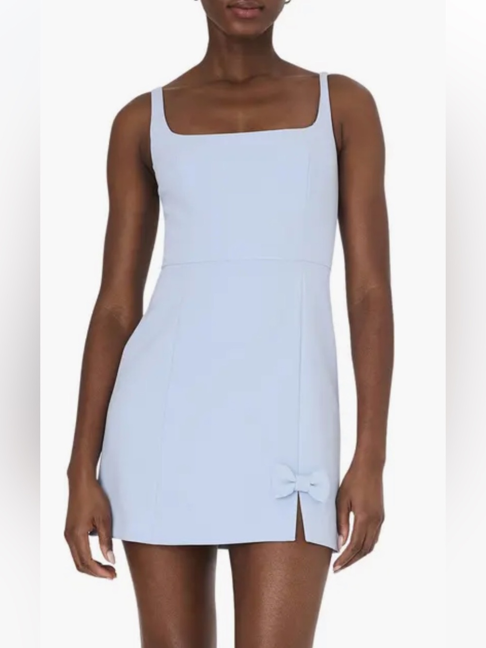 French Connection White Mini Dress with Bow Accent US 6